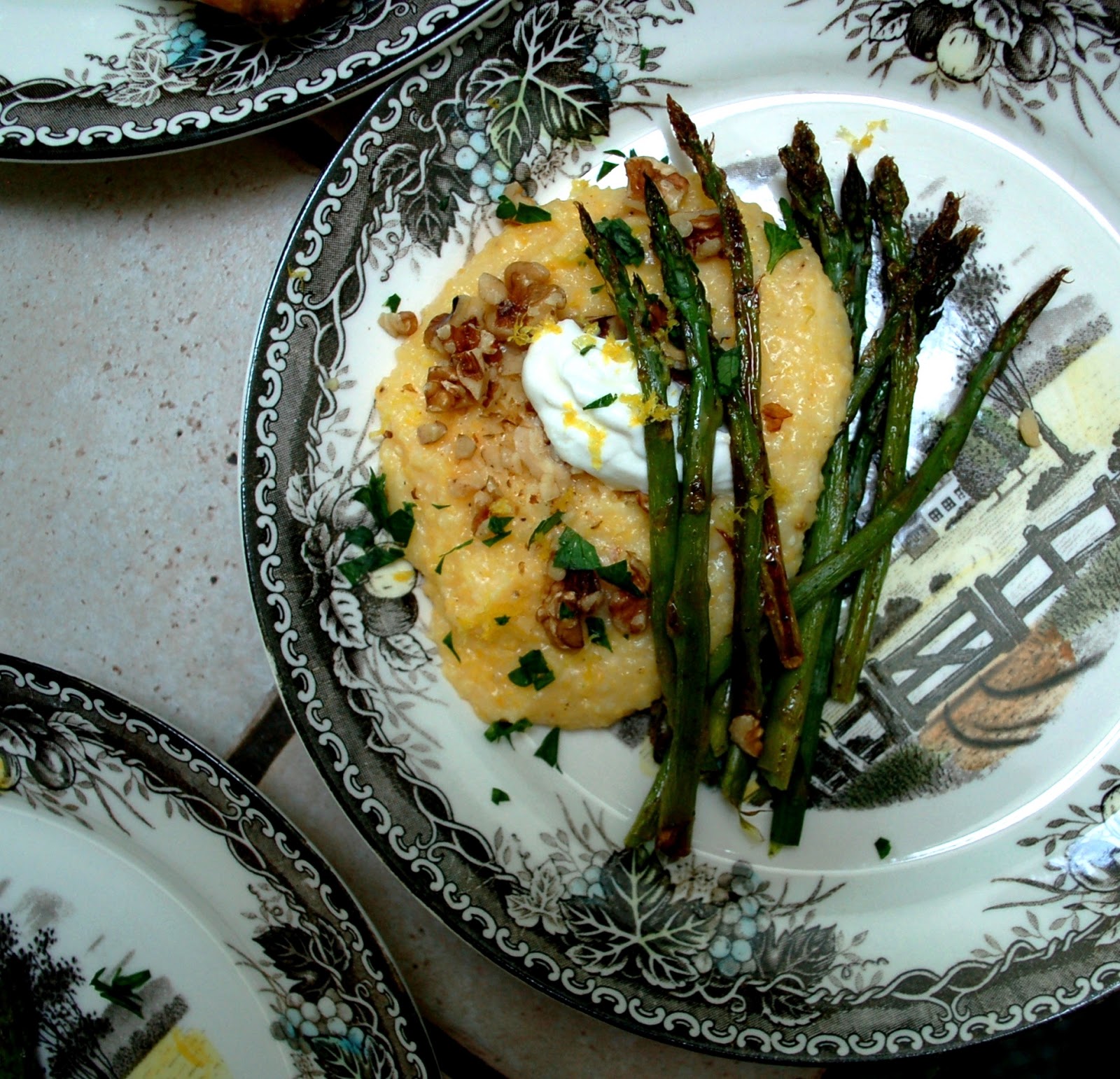 The Spice Garden IHCC Ottolenghi's Asparagus with Polenta