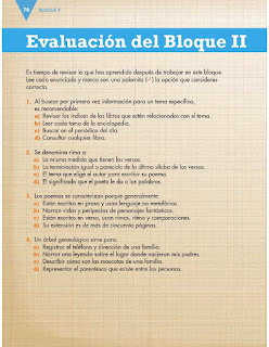 Apoyo Primaria Español 3er grado Bloque 2 Evaluación del bloque II