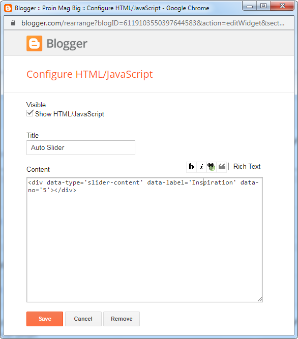 image slider proin mag blogger template
