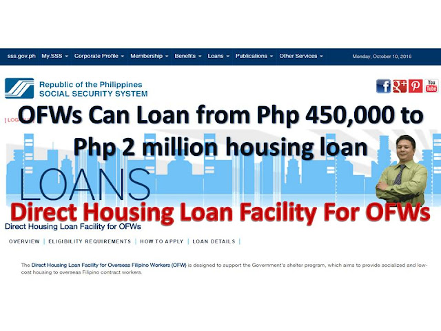SSS, SSS Housing Loan, Housing Loan, Housing Loan For OFW, OFW Guide, loan information for sss housing loan, how to process, loanable amount interest rate requirements