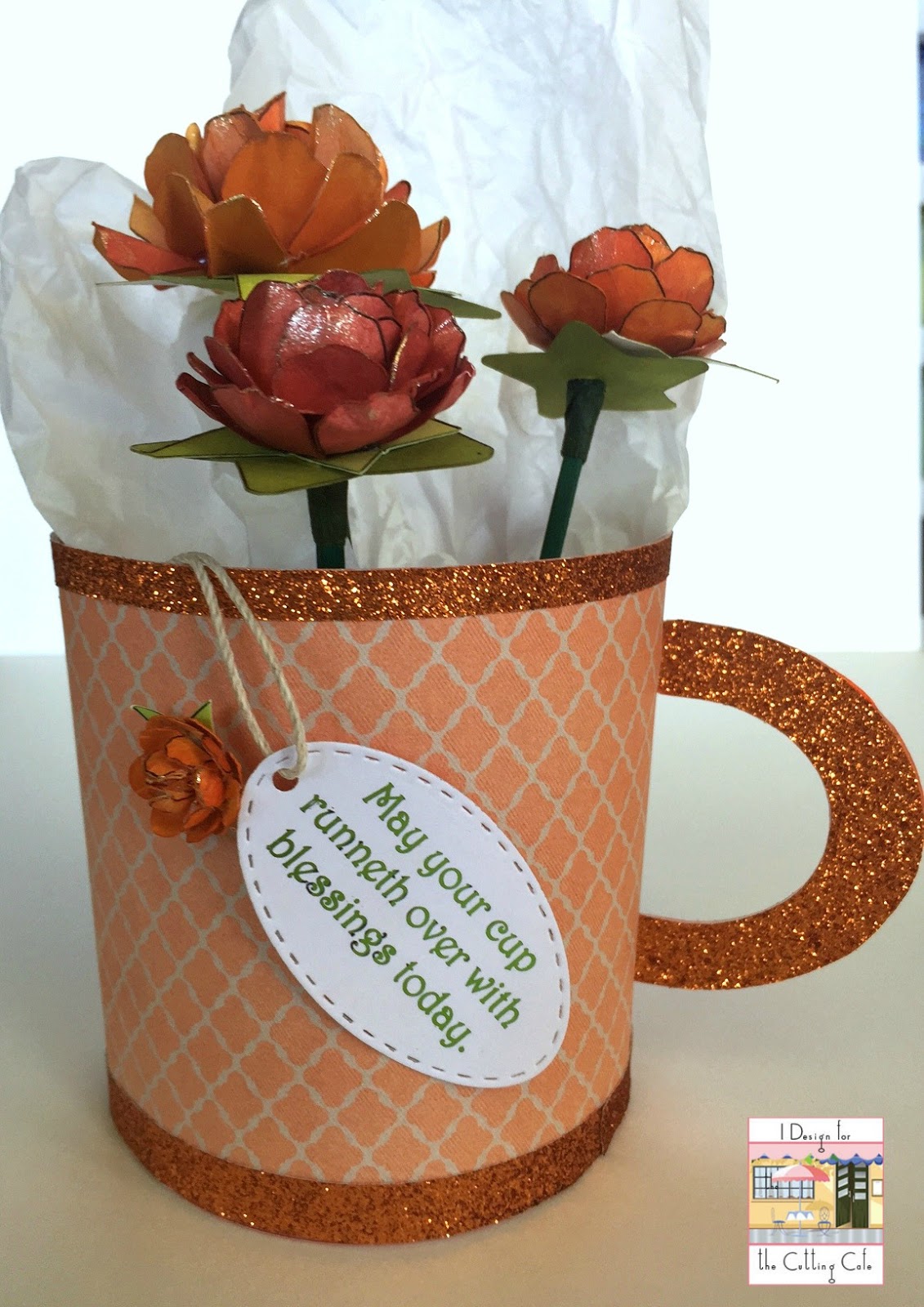 Cards By Regina: 3D Cup with Paper Flowers