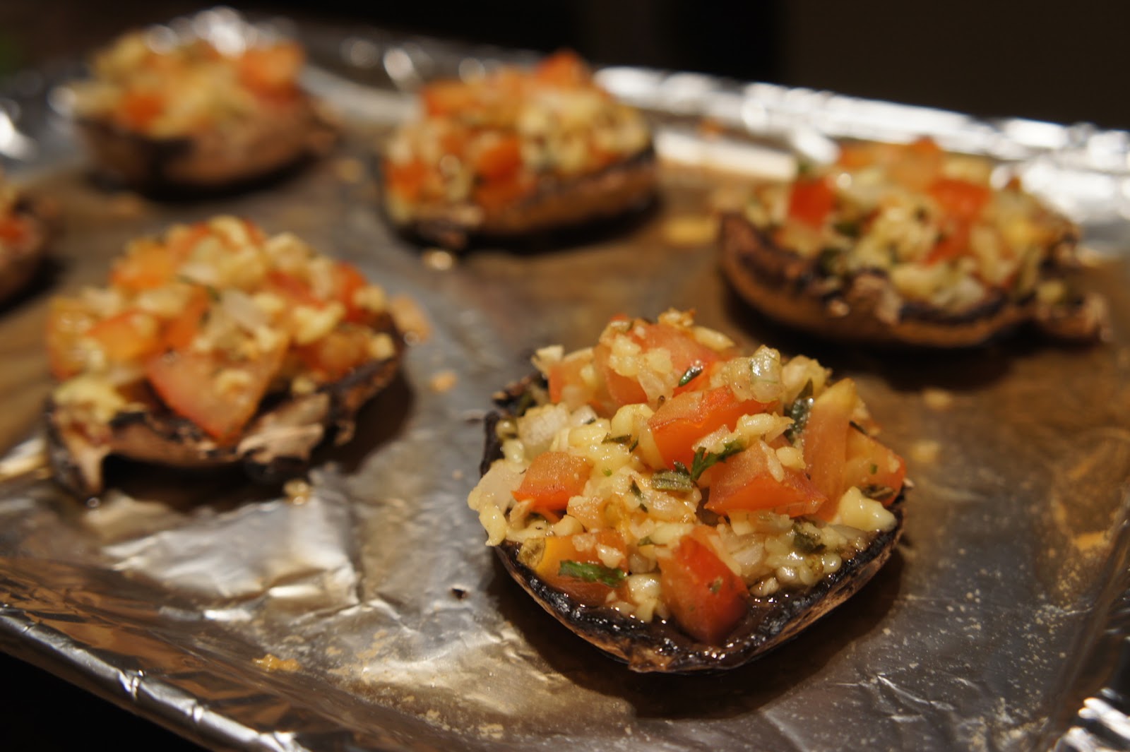 Say My Kitchen Grilled Stuffed Portobello with Fresh Tomatoes, Herbs