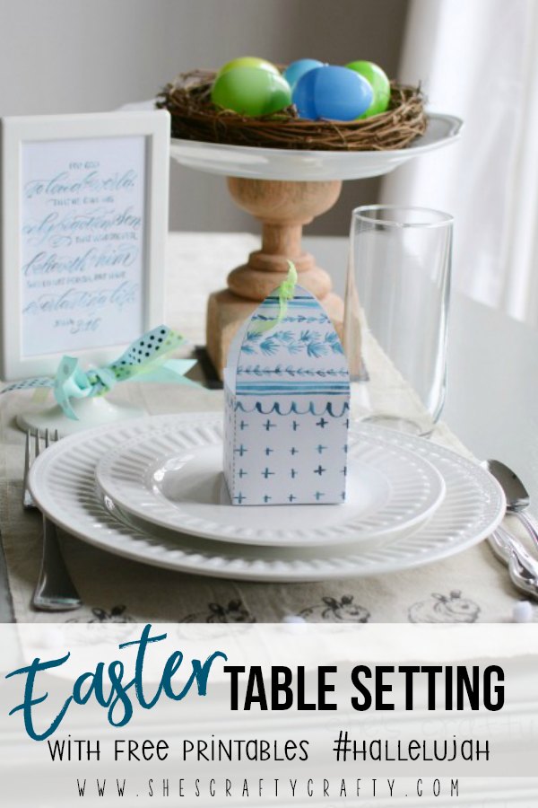Easter Table Setting with free printables  #hallelujah