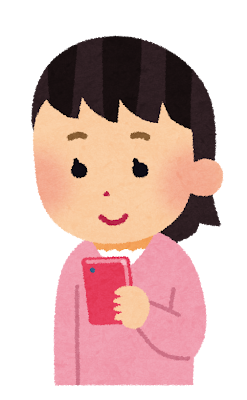 スマートフォンを使う子供のイラスト（女の子）