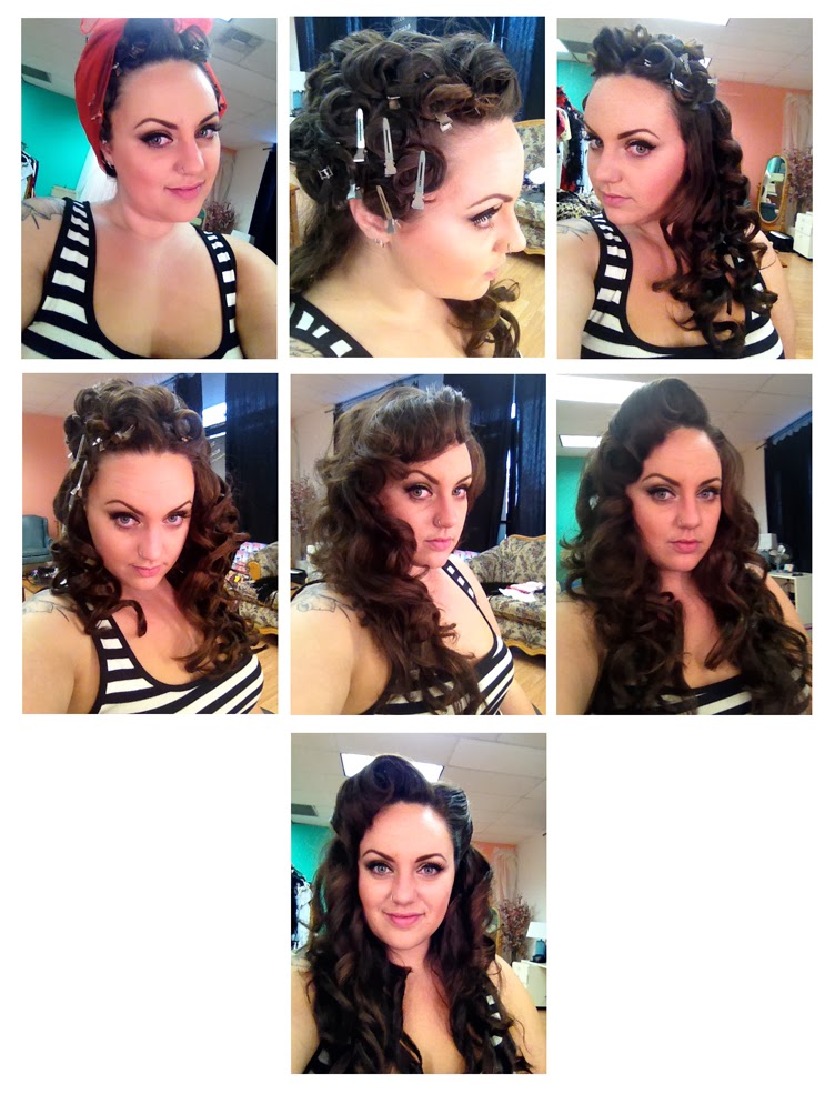 How to Style after pin curling and setting long hair