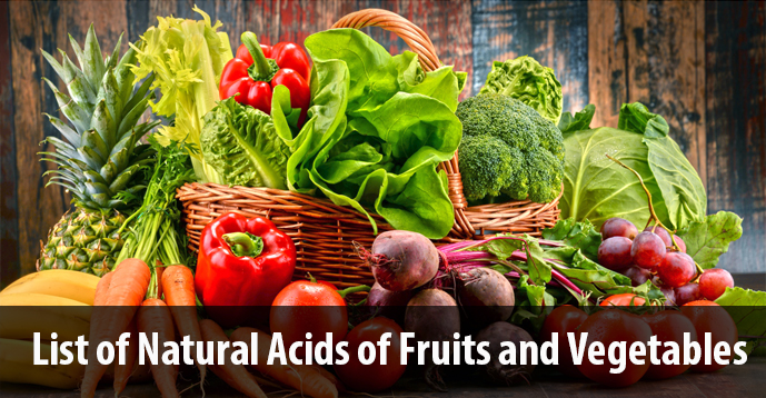 Kerala PSC - List of Natural Acids of Fruits and Vegetables