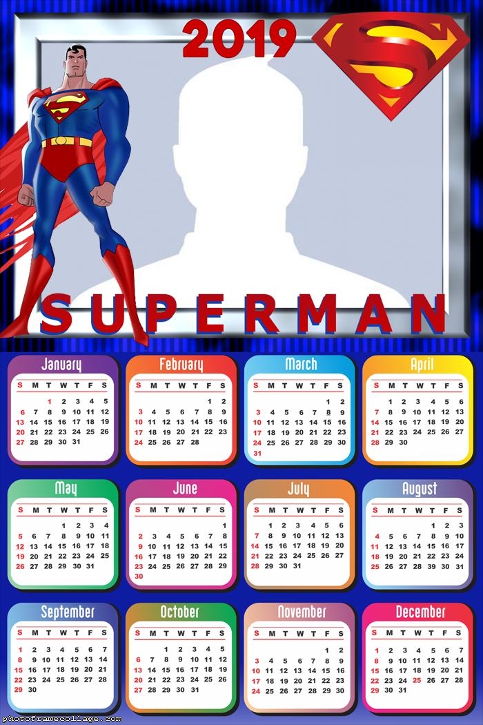 Free Printable Superman 2019 Calendar. Oh My Fiesta! for Geeks