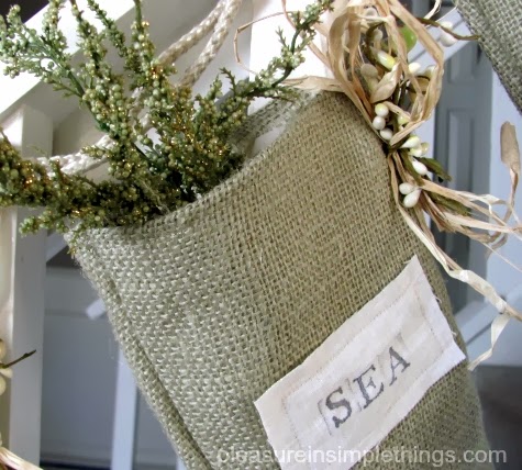 DIY burlap Christmas stockings