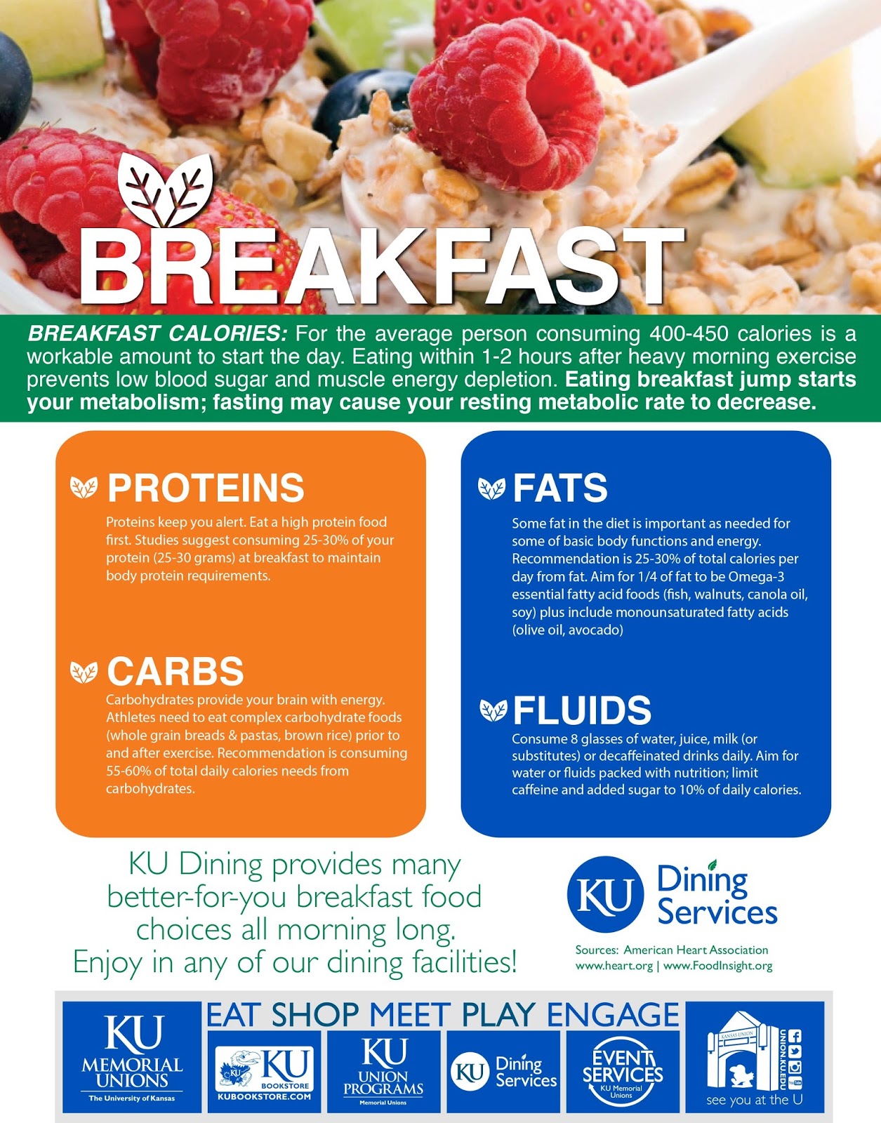 kudining and you breakfast facts nutrition flyers