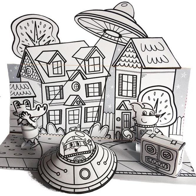 ColorCutPlay A Lot Of EasyToBuild Papercraft Playsets For Kids By