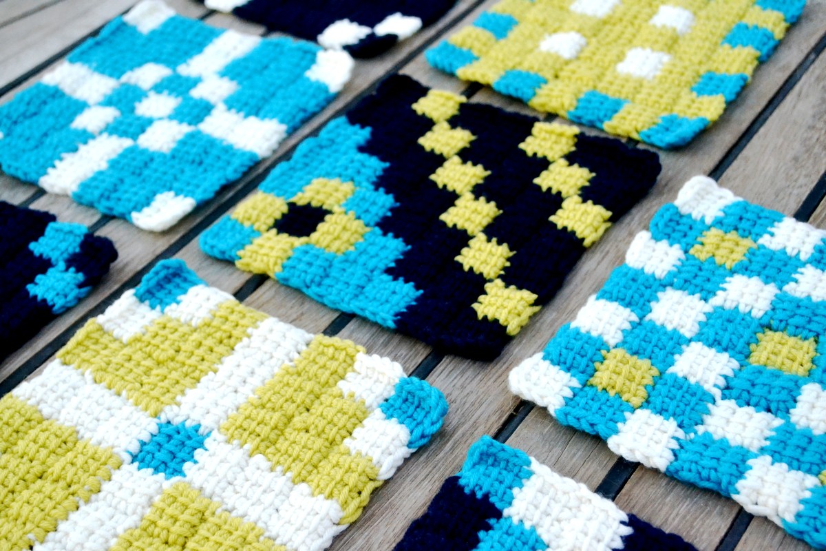 Cup of Stitches: FREE PATTERN: Tunisian Entrelac Motif #1