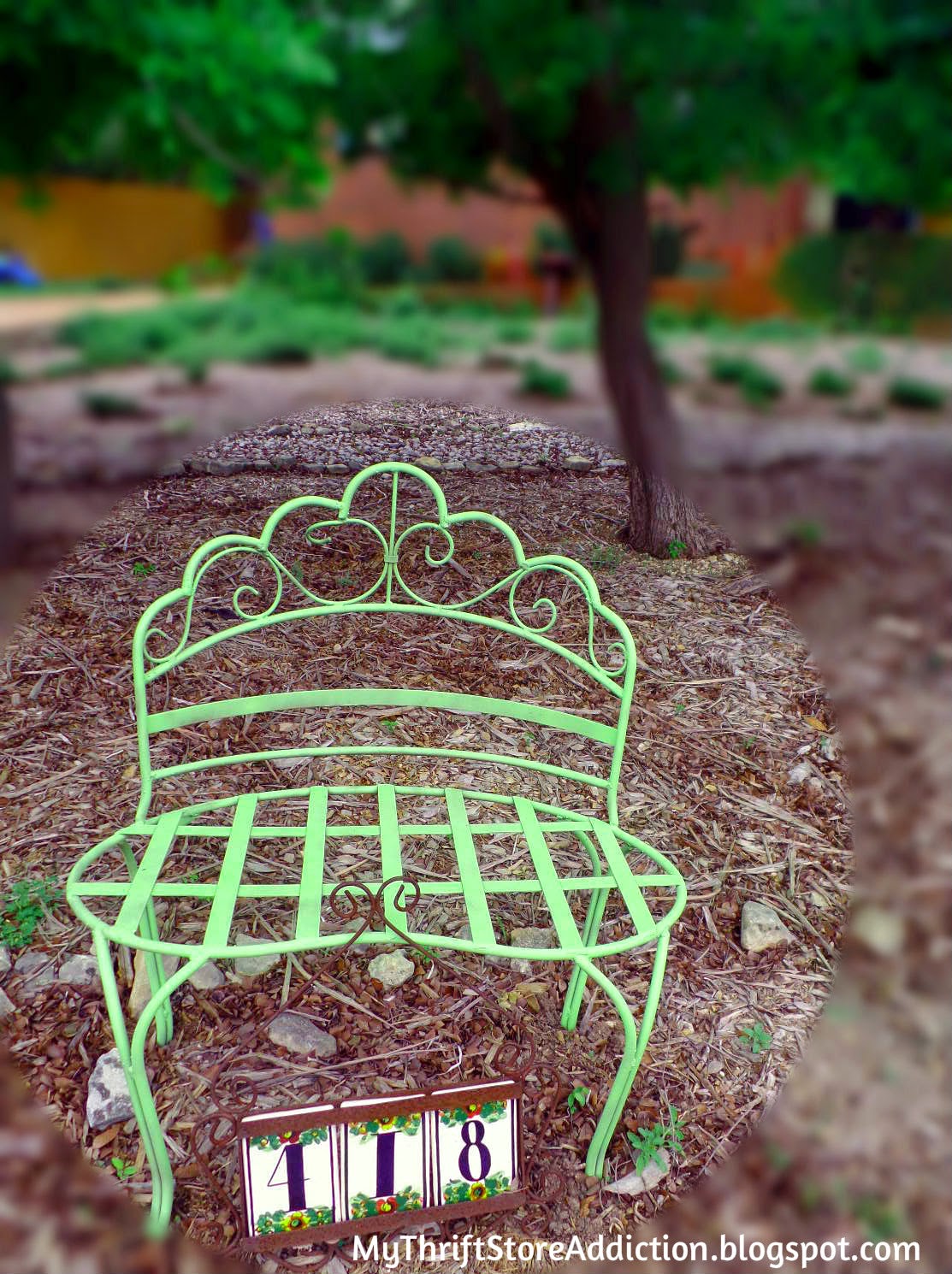 Refreshed painted green bench