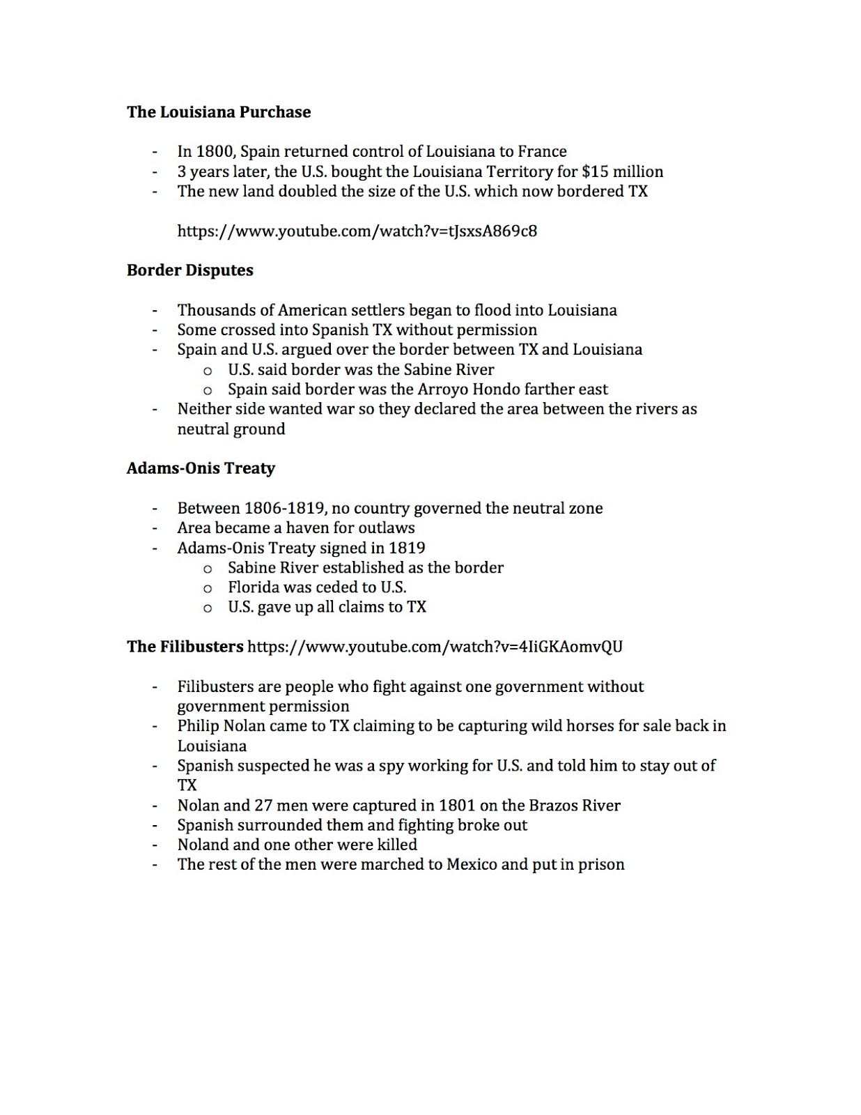 the notes are below as is a link to the video we watched today the louisiana purchase will be discussed tomorrow the notes are below as is a link to the video we watched today the louisiana purchase will be discussed tomorrow
