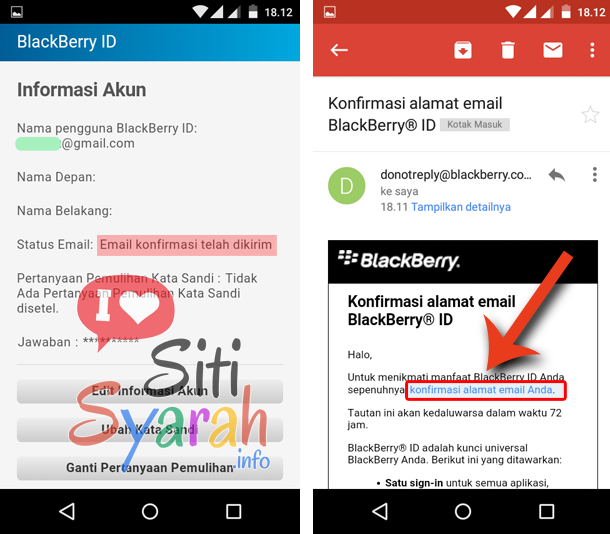 cara konfirmasi alamat email bbm