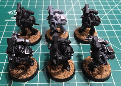Horus Heresy Dark Angels WIP - heavy support squad with missile launchers