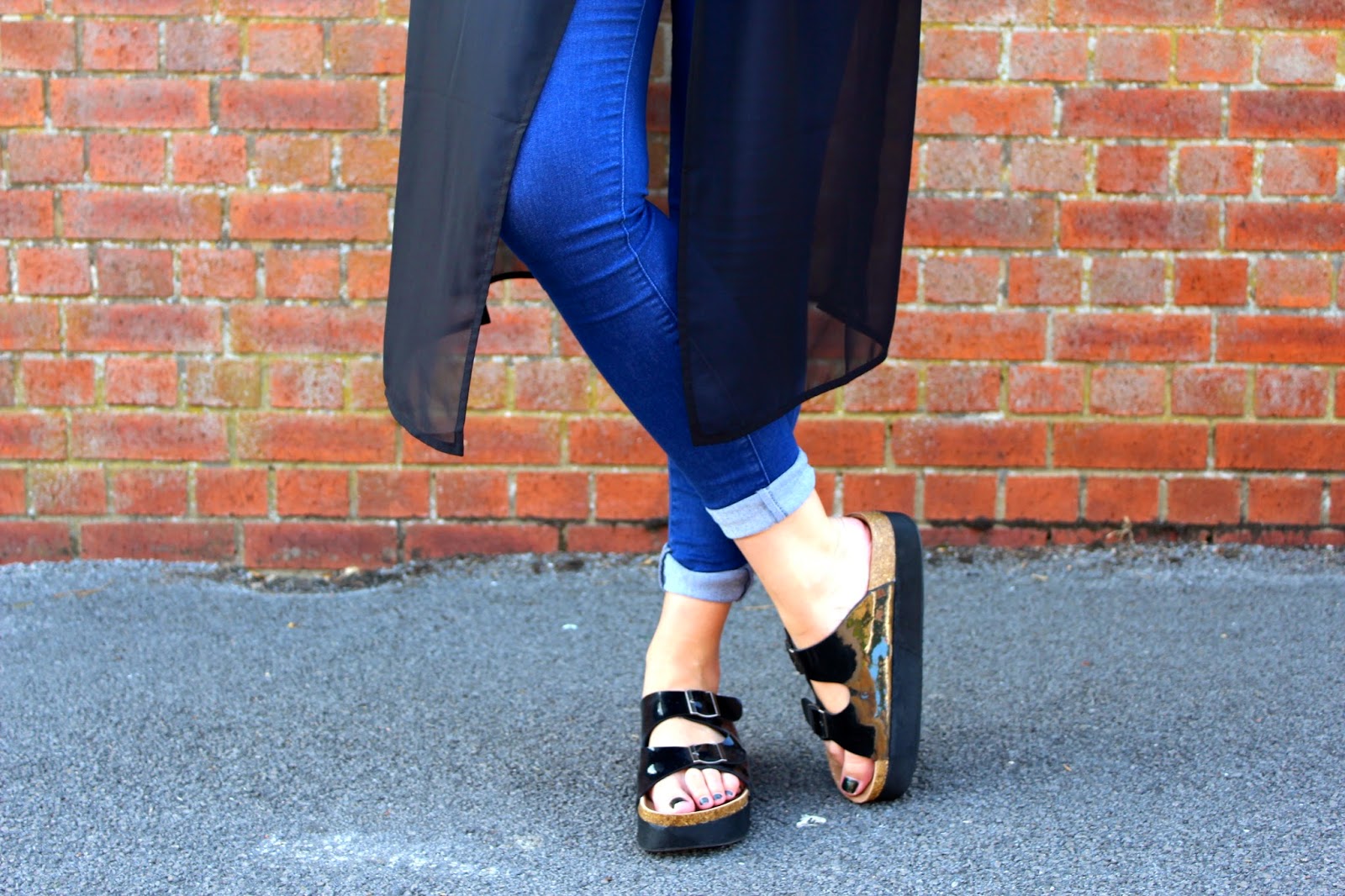 Style Crescent OOTD Jeans, the crop and slides.