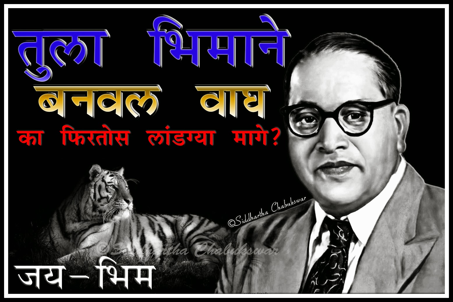 Siddhartha Chabukswar Blog!: तुला भीमाने बनवला वाघ | Dr. Babasaheb Ambedkar  Wallpaper
