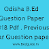 SCERT Odisha B.Ed Entrance Question Paper 2018 Pdf (2015 to 2018)