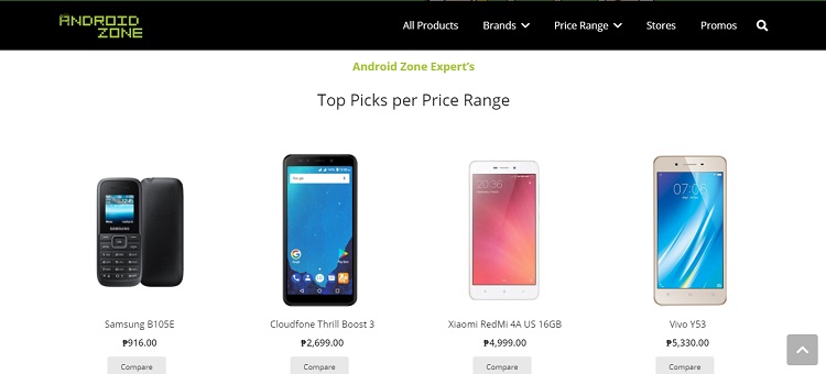 Android Zone Top Picks per Price Range