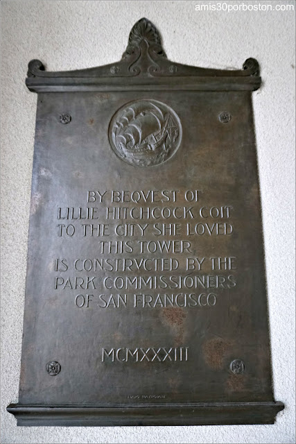 Placa de la Torre Coit en San Francisco