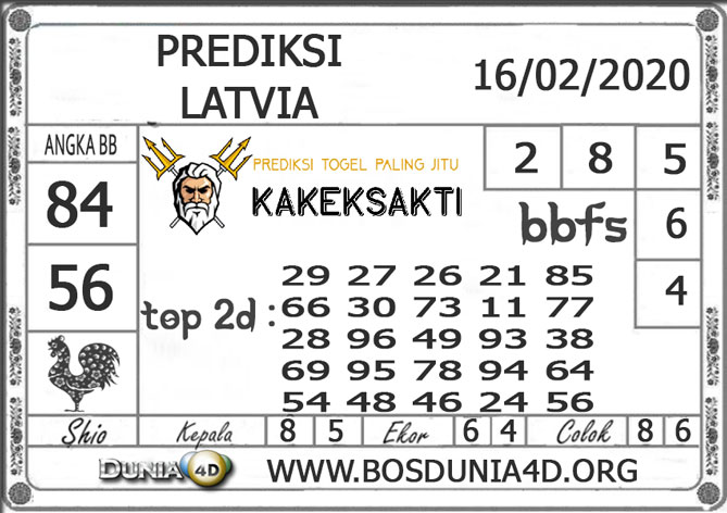 Prediksi Togel LATVIA DUNIA4D 16 FEBRUARI 2020 Prediksi Togel LATVIA DUNIA4D 16 FEBRUARI 2020