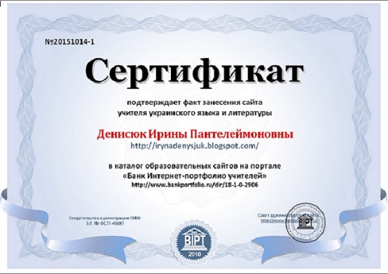 Сертифікати:
