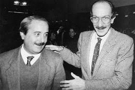 Ayala (right) with his friend and colleague Giovanni  Falcone, who was murdered by the Mafia in 1992