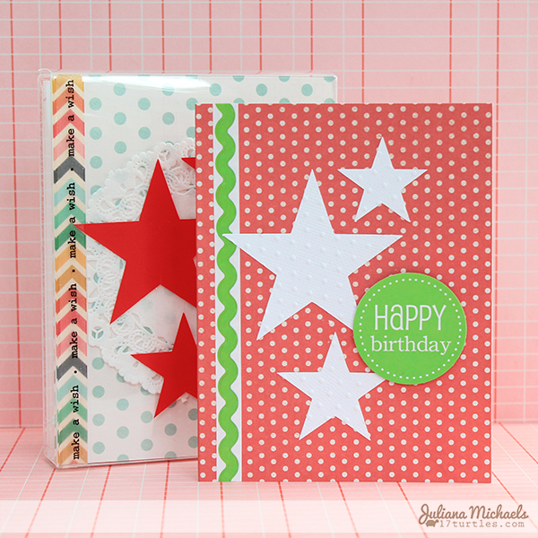 SRM Stickers Blog - Boxed Birthday Greetings by Juliana - #birthday #card set #clear box #doilies #gift set #stickers 