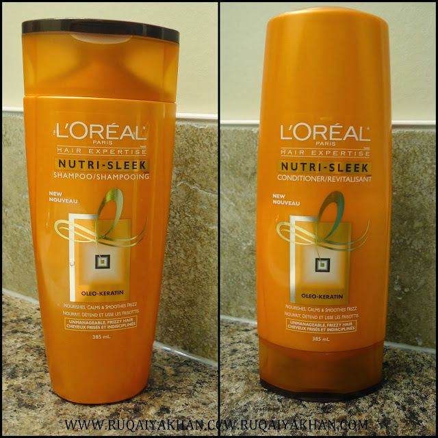 Ruqaiya Khan Loreal Nutri Sleek Shampoo and Conditioner with Oleo