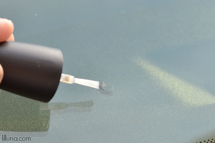 clear nail polish to fix windshield