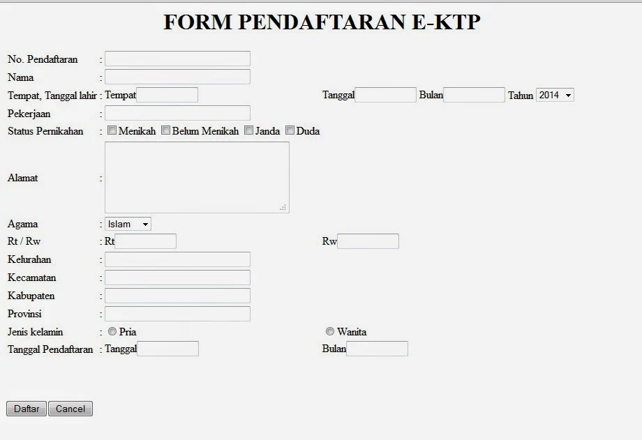 Cara Membuat Form Pendaftaran Dengan Php - Kumpulan Tips