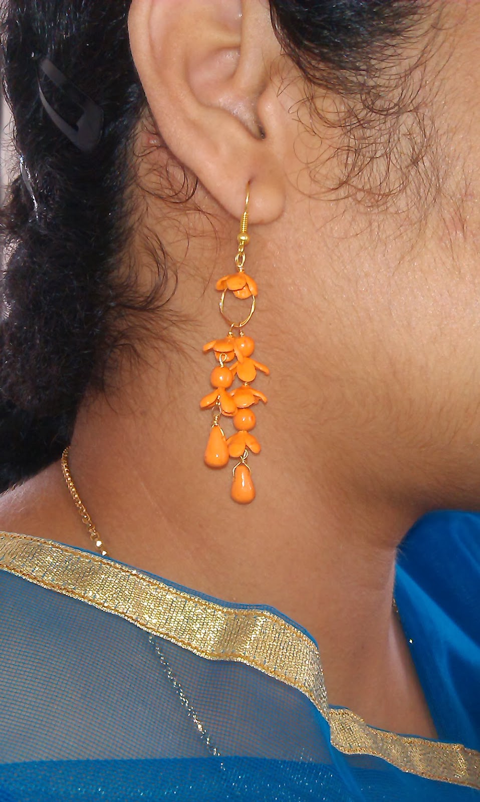 SunshineHima Light Orange Colour Earrings
