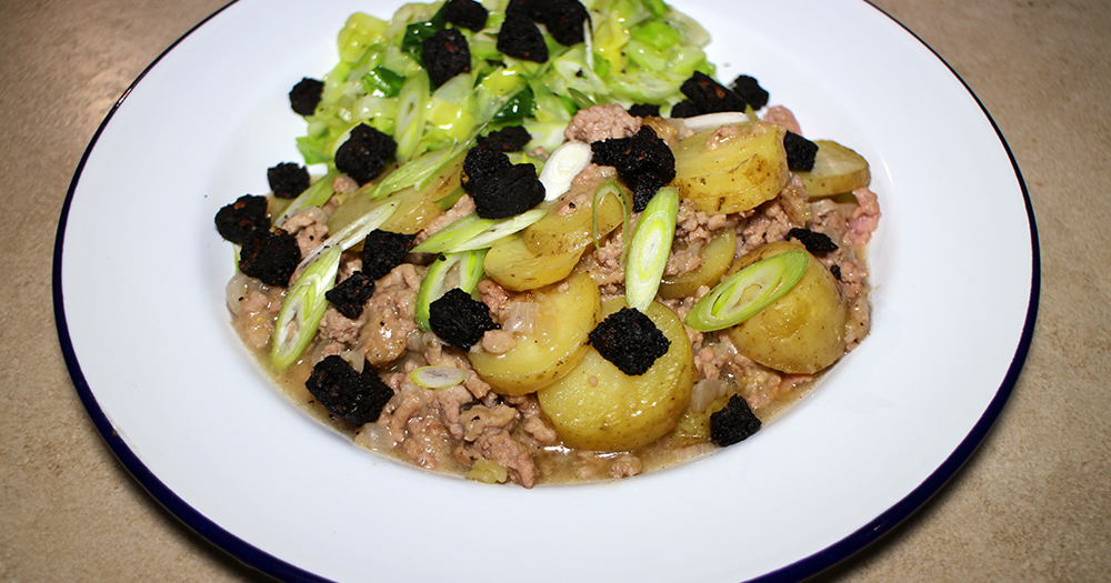 In My Caravan Kitchen Black and White Pudding Stovies