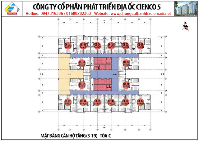 Mặt bằng tầng 3-19 chung cư B2.1 HH02C Thanh Hà Cienco 5 Mặt bằng tầng 3-19 chung cư B2.1 HH02C Thanh Hà Cienco 5