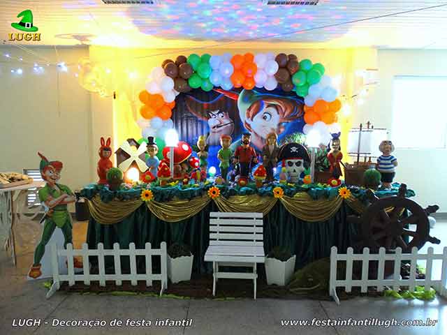 Decoração Peter Pan para festa de aniversário infantil - Mesa decorada na Barra, Rio de Janeiro (RJ)