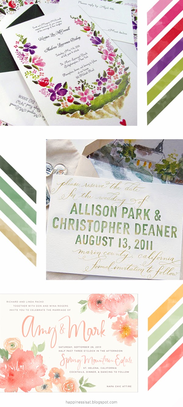 Happiness is... Watercolour Wedding Stationery Inspiration!