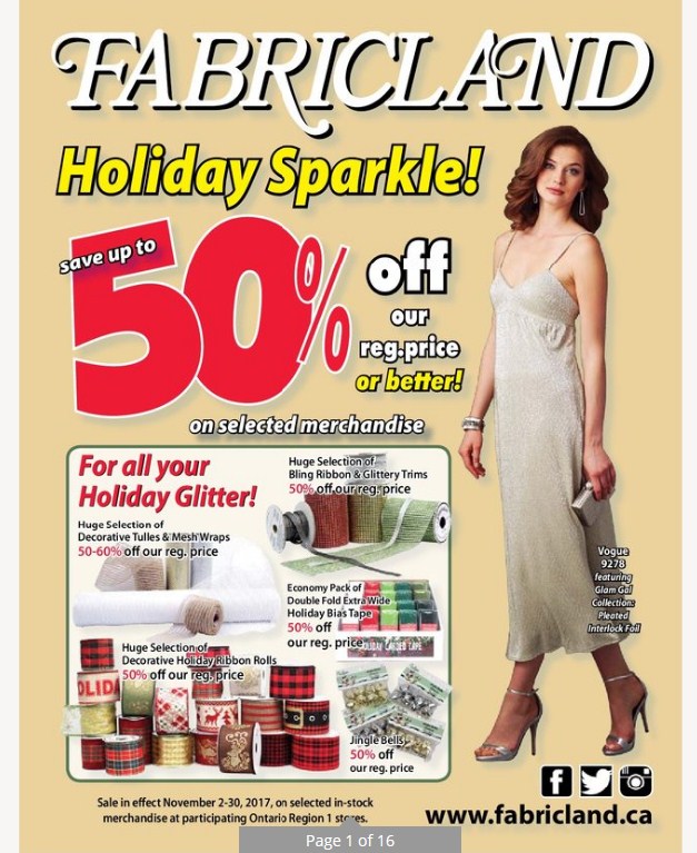 fabricland flyer this week november 2 30 2017 weekly flyers ontario fabricland flyer toronto