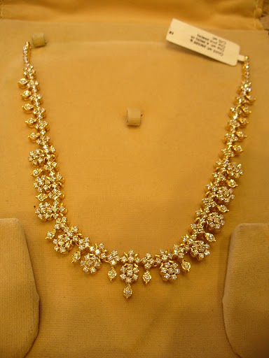 Gold and Diamond jewellery designs: Beautiful Indian Diamond Necklace ...