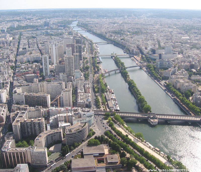 Views from the top of the Eiffel Tower Paris