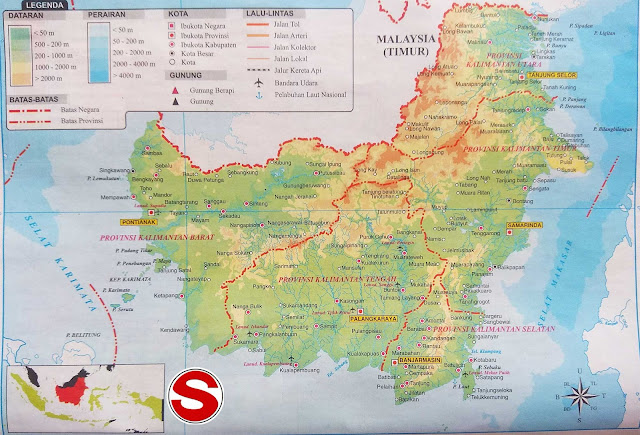 Gambar Peta Pulau Kalimantan