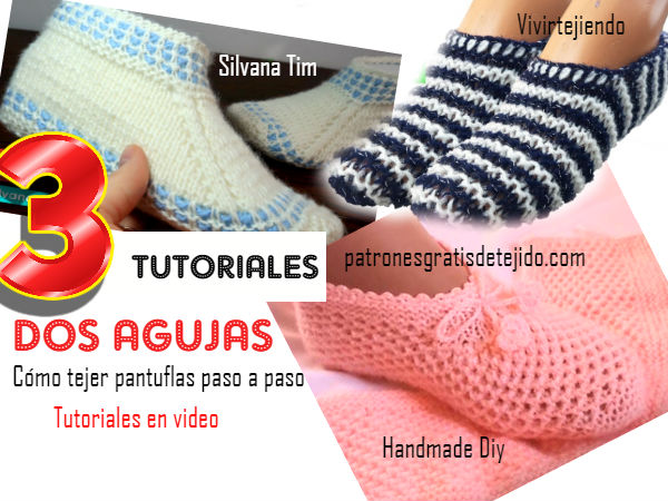 Patucos para adultos a dos agujas