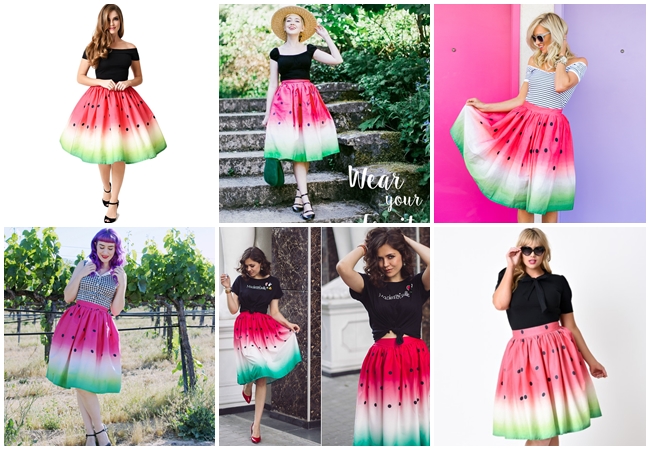 2016 Summer Unique Vintage Watermelon Skirt 6 Looks 快點一起來穿Unique Vintage西瓜裙消暑氣
