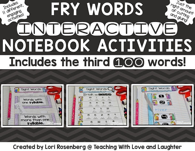 Fry Words Editable Interactive Notebook Activities {The Third Hundred Words}