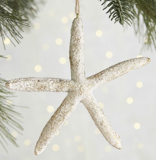 White Starfish Christmas Ornaments