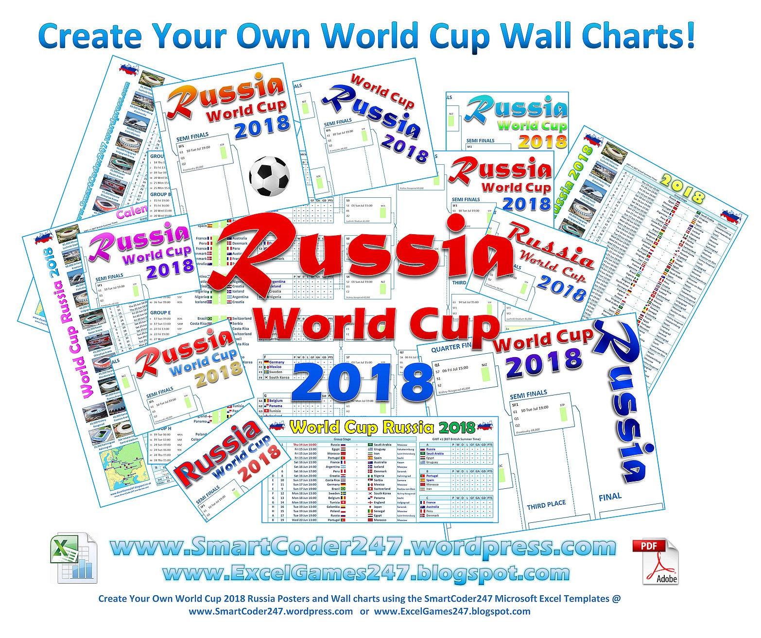 Russia World Cup Wall Chart 2018
