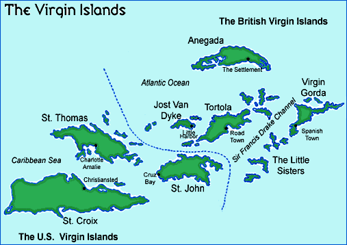 Mapas das Ilhas Virgens Britânicas | Reino Unido