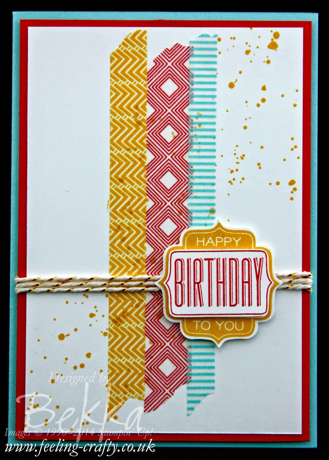 Birthday Card for a Man using Tag talk from Stampin' Up! UK Independent Demonstrator Bekka - check her blog for lots of great ideas