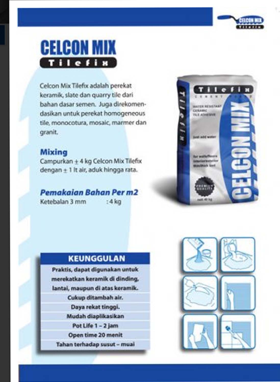 Mortar Instan : CELCON MIX - [Suplier-Material] Pemasuk Material Bangunan