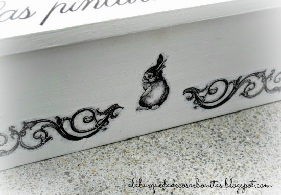 Caja con transfer y decoupage para Celia
