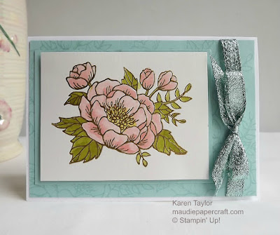 Stampin' Up! Birthday Blooms heat embossed card